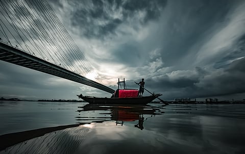 A boat on the Hooghly River in Kolkata